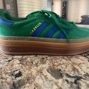 adidas gazelle silver green womens adidas Gazelle Bold Womens Lifestyle Shoes Green Blue Final Sale IE1370   Shoe Palace